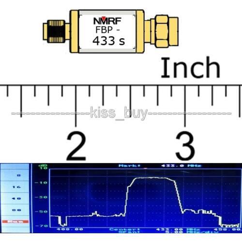 433MHz Bandpass Filter Band Pass; 4 MHz Bandwidth for aircraft UAV Anti-interference