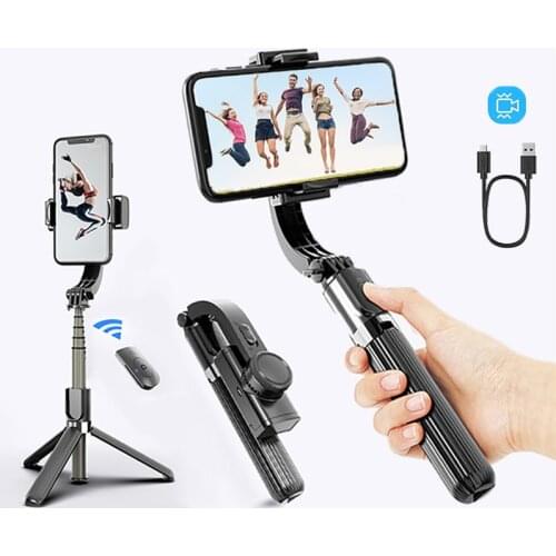 Bluetooth Handheld Gimbal Stabilizer Outdoor Holder Wireless Selfie Stick Adjustable Selfie Stand For phone IOS Android Tripods