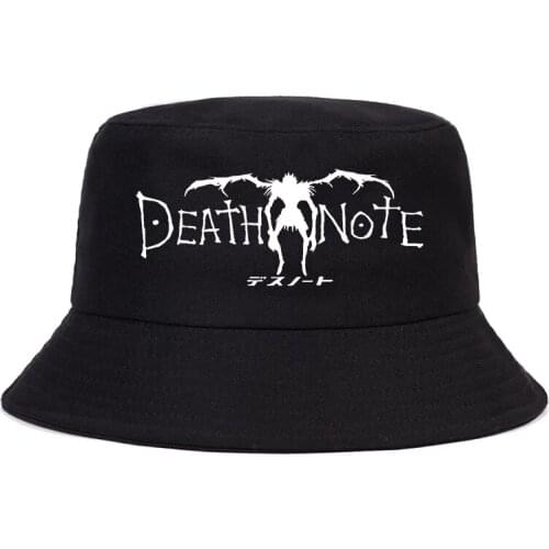 Hot Anime Death Note Reaper Hunter Sea Wine Fisherman Hat Women Death Note L Lawliet Hat Men Sunscreen Unisex Bucket Hats
