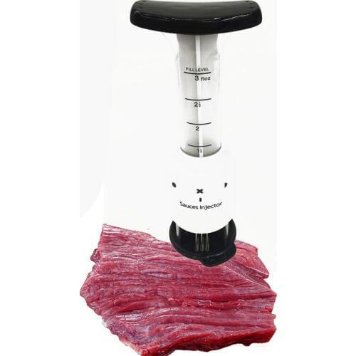 Marinade Injector Meat Chopper Meat Grinder Stainless Steel Mincer Flavor Syringe 2 In 1 Meat Tenderizers Needle Injectors 1pcs