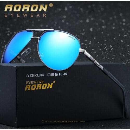 AORON Unisex Classic Brand Men Polaroid Sun Glasses Retro Mens Polarized Sunglasses UV400 Mirror For Male Oculos de sol 8725
