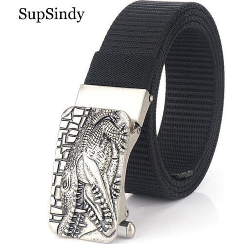 SupSindy Army military Men nylon belt metal automatic buckle Canvas Belts jeans waistband male strap casual sports Tactical belt