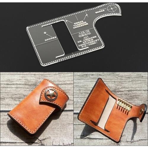 Practical keychain Packing Bag Hand Craft Tools Acrylic Patterns Template Mold Card Holding Bag Tool for Leather Work Leder Tool