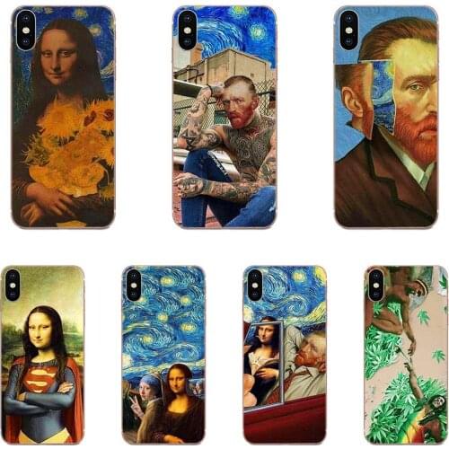 Van Gogh Mona Lisa Funny Art TPU Pattern Phone For Samsung Galaxy S9 S10 S20 Plus Ultra S6 S7 S8 Edge Plus