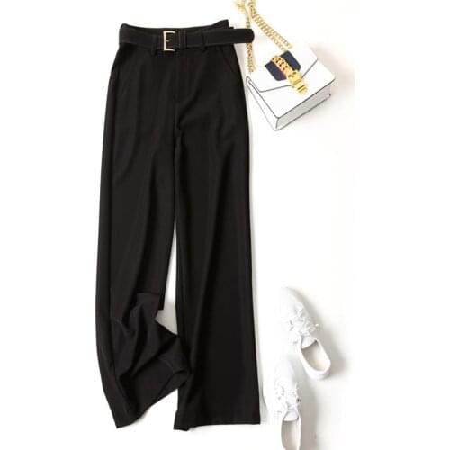 Wide Leg Pants Spring High Waist Slim Straight Pantalones Women Casual Drape Mopping Trousers New Fashion Loose Long