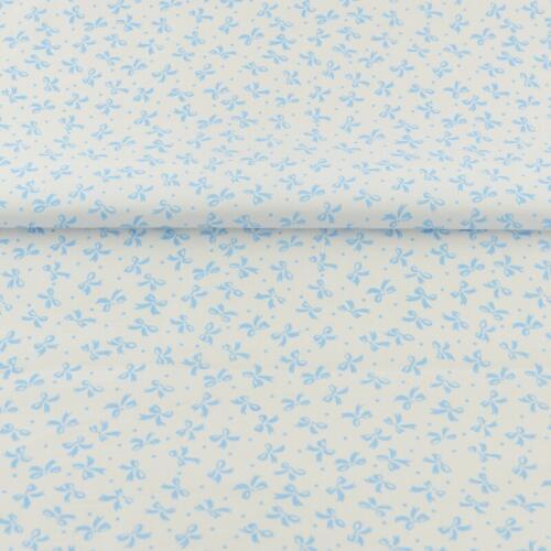 White 100% Cotton Fabric Sewing Blue Bows Designs Tecido Scrapbooking Bedding Twill Cloth Quilting Patchwork Decorations Tela