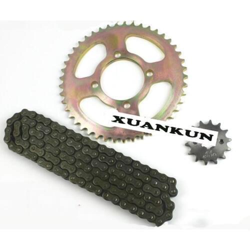 XUANKUN Motorcycle Parts 125 JYM125 YBR125 Sets Chain Sizes Tooth Plates Chains