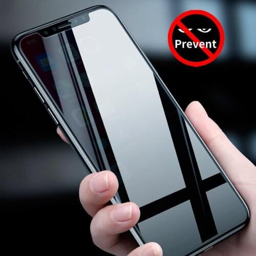 2Pcs Anti Spy Peeping Screen Protector For iPhone X XS 11 12 mini Pro Max 9H Tempered Glass Protective Anti-Glare Privacy Film