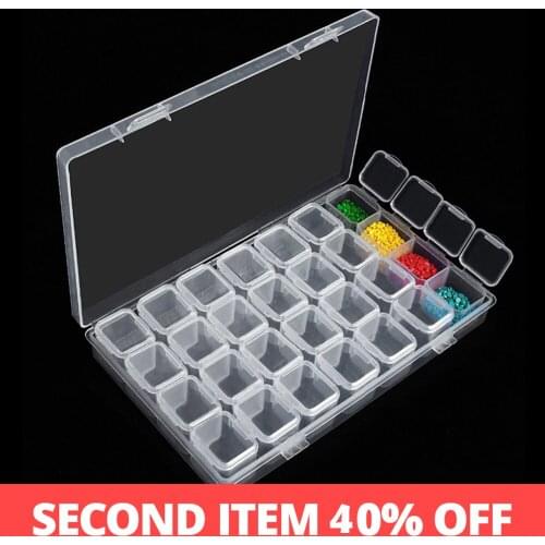 Diamond Painting Accessories 28 Grid Box Transparent DIY Embroidery Cross Stitch Tool Set Household Small Parts Storage BOX