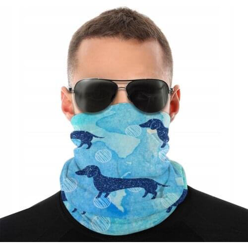 Watercolor Dachshund Magic Scarf Neck Face Mask Unisex Halloween Tube Mask Balaclava Bandana Dustproof Headwear Cycling Hiking