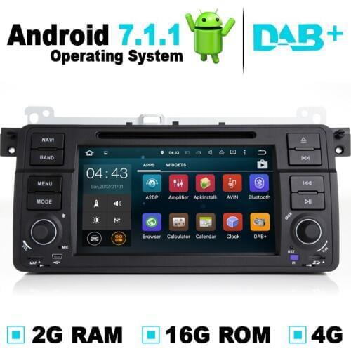 2G RAM Android 7.1 Car DVD Auto Radio Player Multimedia Stereo Media Navigation GPS System For BMW 3 Series E46 318i 320i 325i