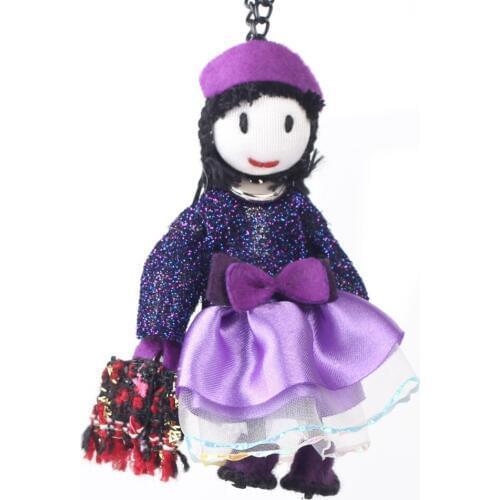 Bonsny Handmade Kawaii French Doll Necklace Winter Statement Necklaces Cute Doll Pendant 2015News Choker Girls Women Accessories