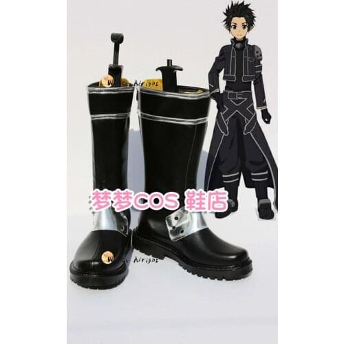 Sword Art Online Kirigaya Kazuto Kirito Cosplay Shoes long black Boots For Christmas Halloween Festival Custom Made
