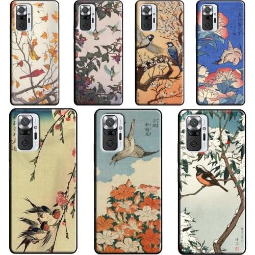 Japanese Bird Art For Xiaomi Redmi Note 8 9 Pro Note 10 Pro 8T 9S Case Cover For Redmi 9T 9A 9C 7A 8A K40