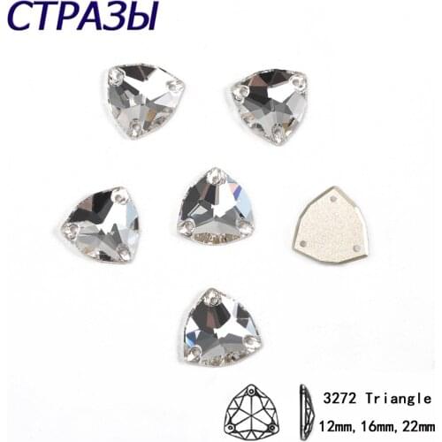 CTPA3bI Trilliant DIY Sewing Arts Rhinestones With 2 Holes Super Clear Flat Shape Glass Strass Stones For Clothes Decoration
