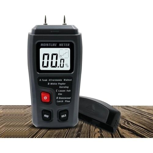 Moisture Meter Two Pins Digital Wood Moisture Meter 0-99.9% Wood Humidity Tester Timber Damp Detector with Large LCD Display