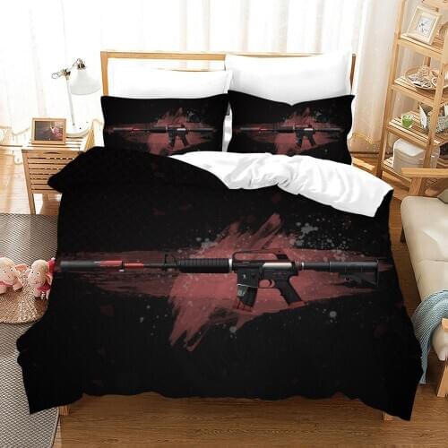PUBG CS M4A1 Call.of.Duty Bedding Set 2/3 Piece Anime Twin Full Queen King Double Size Bed Cover Pillowcase Home Textile