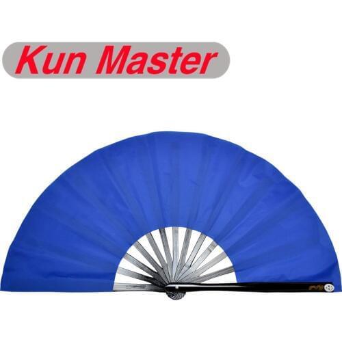 Kun Master 34 Cm Bamboo Chinese Kung Fu Tai Chi Fan With Blue fans
