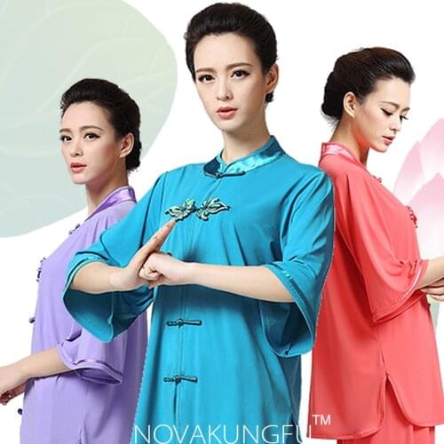 Summer new style short-sleeved Tai Chi suit female martial arts practice kung fu suit Chinese style
