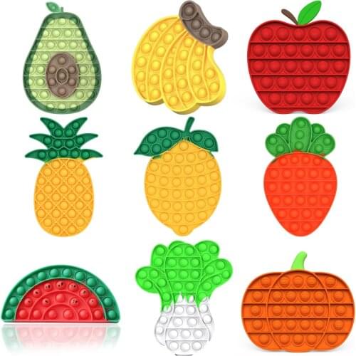 Hot Sale Fruit Simple Fidget Toy Push Bubble Sensory Stress Sensory Toy Relief Funny Anti-stress Toys for Adult Children