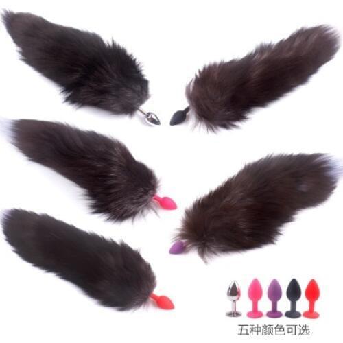 Fox Tail Anal Plug With Big Real Crystal Fox Tails Metal Butt Plug Couple Sex Toys Erotic Cosplay Tail Pussy Erotic Sex Shop