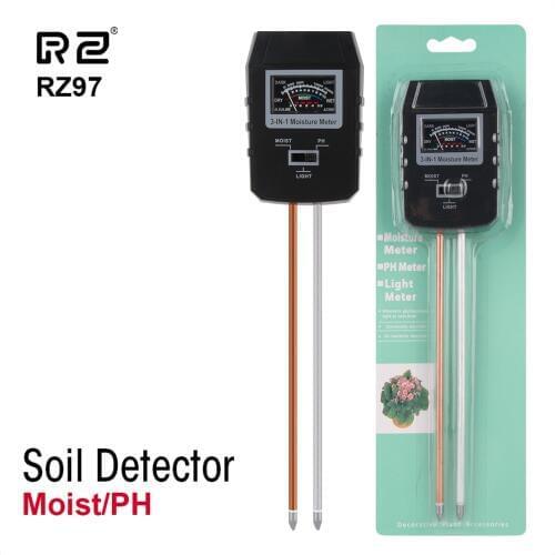 RZ Mini Soil PH Moisture Humidity Measuring PH Meter Soil Moisture Monitor Hygrometer Gardening Plant Farming Moisture Tester