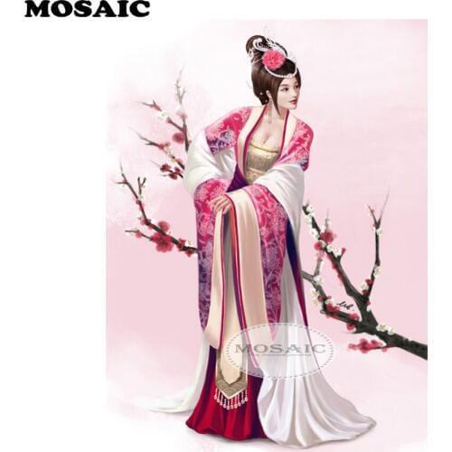 MOSAIC 5D Diy Diamond Painting,Cross Stitch,ancient Chinese beauty Full Square Diamond Embroidery Home Decoration B193
