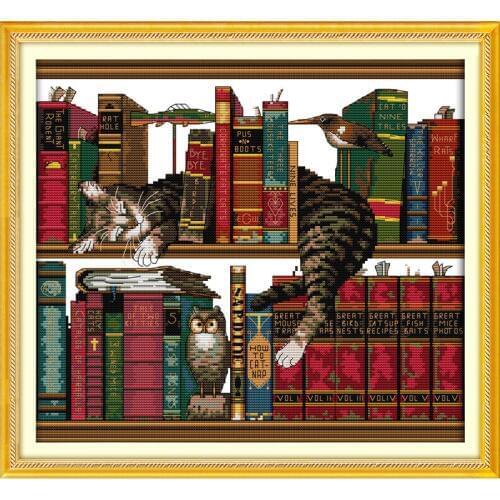 Everlasting Love Christmas The Cat On The Shelf Chinese Cross Stitch Kits Ecological Cotton Stampted Christmas Home Decoration