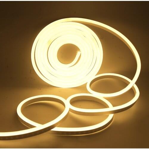 2835 120LED/m Neon Led Light Strip 220V 110V Dimmable Neon Sign Lamp With Dimmer US EU UK Kit Waterproof Flex Led Rope Lights