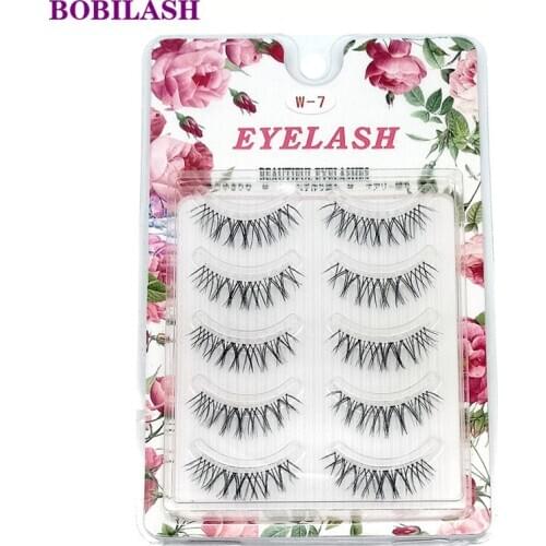 NEW 5 Pairs False Eyelashes Natural Cross Soft Faux Mink Eye Lashes Handmade Crissross Eye Makeup Tools