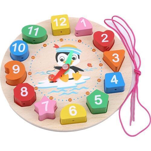 Creative New Cartoon Animal Educational Wooden Beaded Digital Clock Puzzles Funny Gadgets Novelty Interesting Toys Birthday Gift