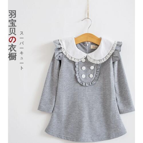 Baby Girl Dress Spring Autumn Cotton Childrens Clothing Cute Girls Quality Peter Pan Collar Dress 2020 Fashion Kids Clothes