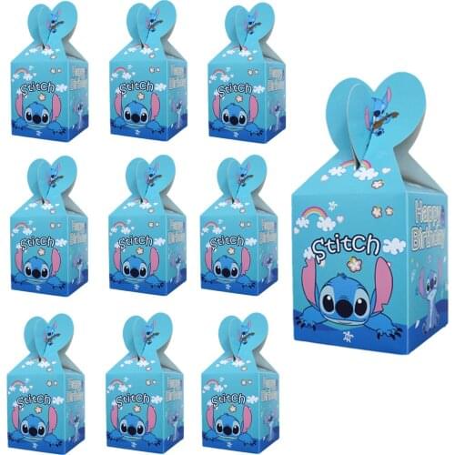 Disney Stitch Theme Party Supplies Stitch Gift Candy Boxes Favor Baby Shower Accessory Kids Boys Girls Birthday Party Decoration