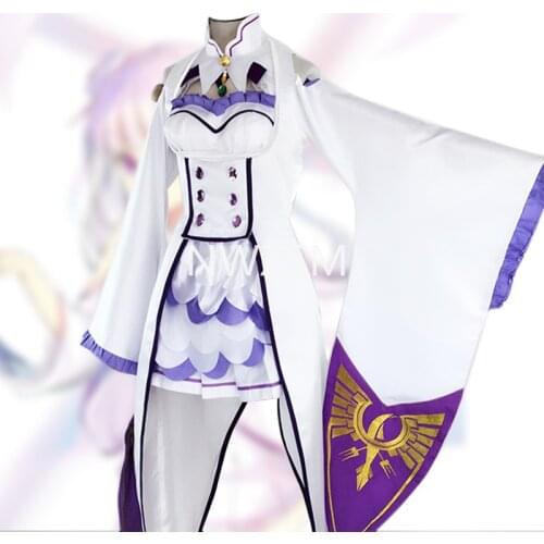 Re:Life in a different world from zero heroine cosplay clothing Emilia wig