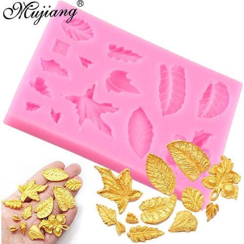 DIY Leaves Set Silicone Molds Chocolate Gumpaste Mold Cookie Cupcake Baking Fondant Cake Decorating Tools Candy Clay Mould