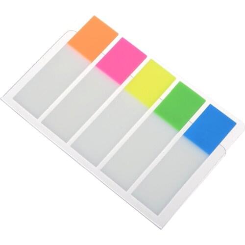 XRHYY 5 Color Reusable Divider Sticky Notes Index Tabs, 20pcs per Color