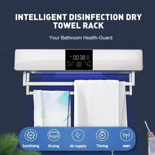 Bathroom Electric Towel Rack Tuya Intelligent Control Touch Screen Sterilizing Smart Towel Dryer Thermostatic Heating