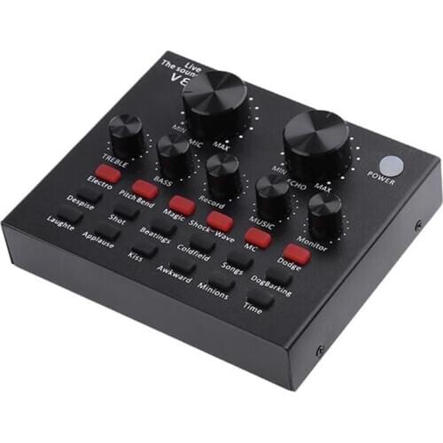 V8 Audio USB Headset Microphone Webcast Live Sound Card for Phone Computer