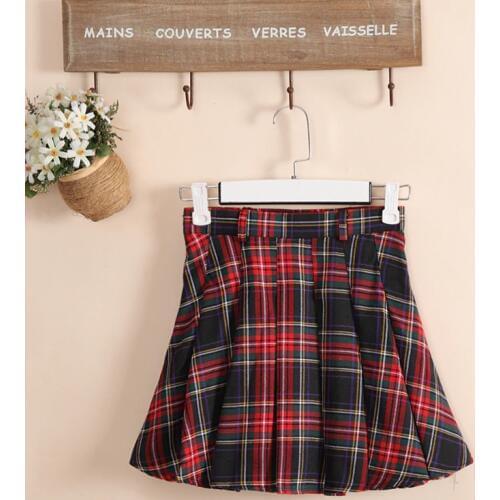 6 colors Plaid uniform skirts Korea Fashion Preppy Style Pleated Skirt Women Red Plaid Skirt School Uniform Girls Short Skirts
