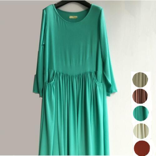 New 2020 Spring Autumn Long Sleeve Women cotton linen Dress,Elegant Loose dress,large size S -5XL 6XL vintage dress Vestidos