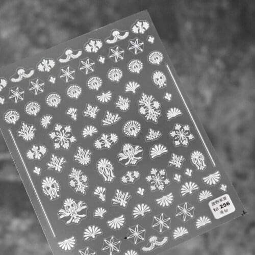 1 Sheet New Bohemia Trend Nail Art 5D Stickers White Lace Flower Nail Decals for Nails White Manicure Design DIY 5D Accessories