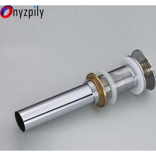 Free Shipping Contemporary Chrome Polished Basin Sink Vanity Push Down Pop Up Drain Without Overflow