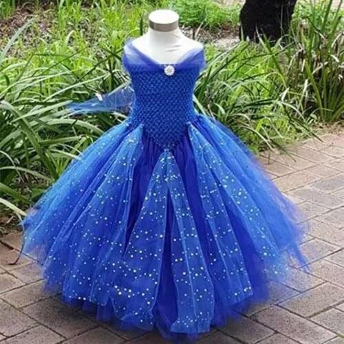 Glittery Princess Dress Kids Girls Pageant Ball Gown Tutu Dress Fancy Girl Birthday Party Dress Cosplay Costume