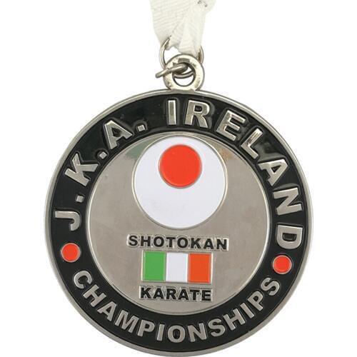 Shiny Silver Sport Medals Customized Logo 70mm Diameter Champion Medal