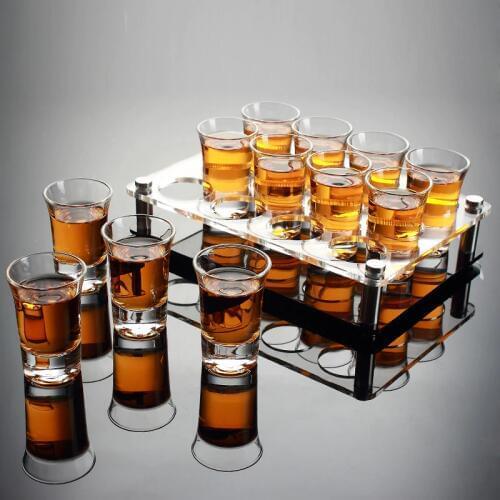 Liquor Spirits Shot Glass Set With Holder Shelf B52 Bomber Rainbow Cocktail Wine Glass Household Bar KTV Club Party Bullet Cup