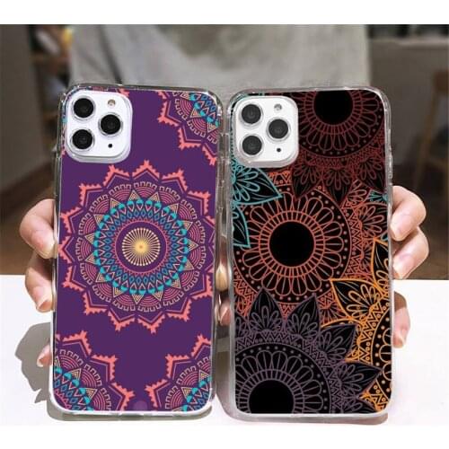 Mandala Paisley Phone Case Transparent soft For iphone 5 5s 5c se 6 6s 7 8 11 12 plus mini x xs xr pro max