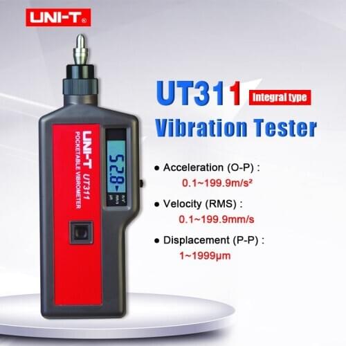 Digital Vibration Tester acceleration velocity displacement Measure UNI-T UT311 2k count LCD Display Integrated type vibrometer