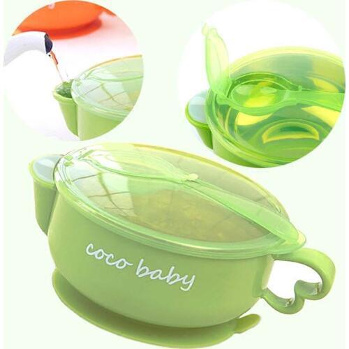 Baby Sucker Bowl Children Keep Warm Tableware Kid Dishes Food Feeding Dinnerware With Spoon Toddler Food Container