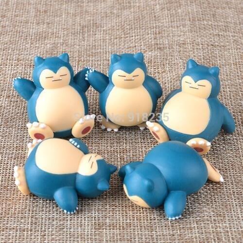5PCS 4.5CM Snorlax Action Figure For Boys Girls Toys Retail