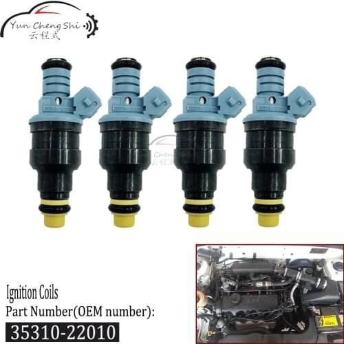 4pcs/Lot Fuel Injector Nozzle 35310-22010 3531022010 FJ509 4G1311 M650 9250930006 for 93 SCOUPE